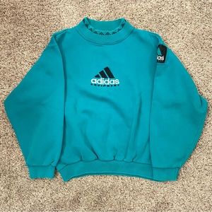 Vintage Adidas Teal High Neck Sweatshirt